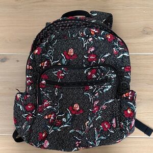 Vera Bradley Floral Backpack Perennials Noir Dot